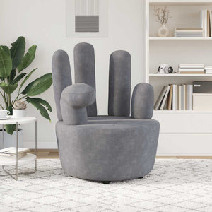 vidaXL Armchair Hand-Shaped Grey Velvet