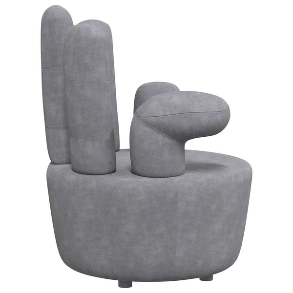 vidaXL Armchair Hand-Shaped Grey Velvet