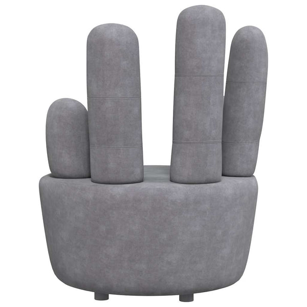 vidaXL Armchair Hand-Shaped Grey Velvet