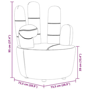 vidaXL Armchair Hand-Shaped Grey Velvet