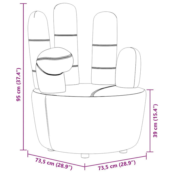 vidaXL Armchair Hand-Shaped Grey Velvet