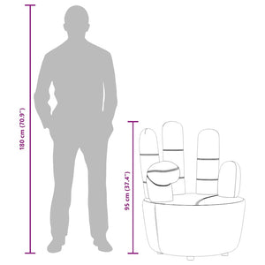 vidaXL Armchair Hand-Shaped Grey Velvet