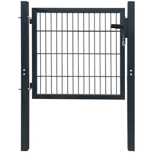 vidaXL 2D Garden Gate (Single) Anthracite Grey 100x80 cm