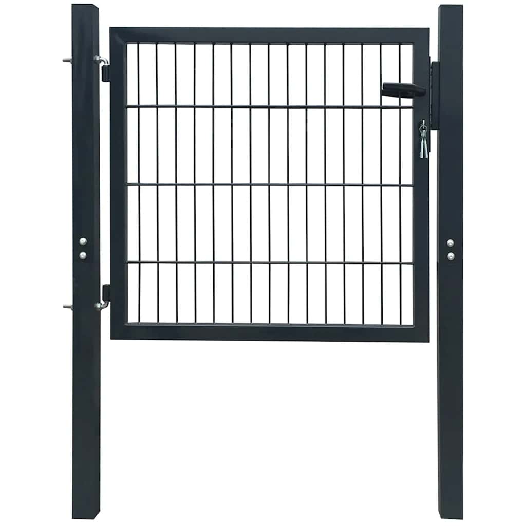 vidaXL 2D Garden Gate (Single) Anthracite Grey 100x80 cm
