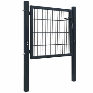 vidaXL 2D Garden Gate (Single) Anthracite Grey 100x80 cm