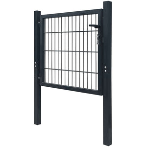 vidaXL 2D Garden Gate (Single) Anthracite Grey 100x80 cm