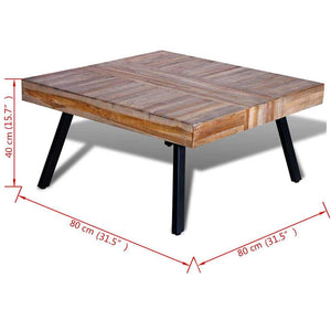 vidaXL Square Coffee Table Reclaimed Teak