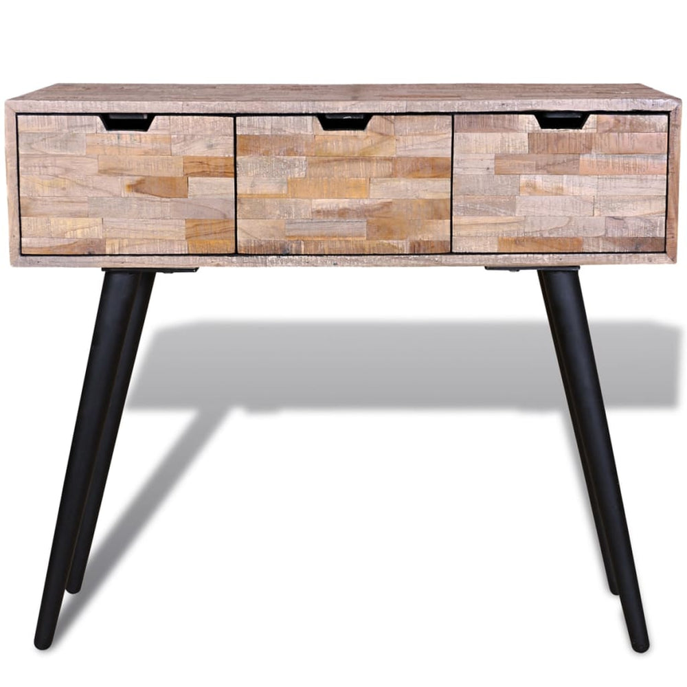 vidaXL Console Table with 3 Drawers Reclaimed Teak