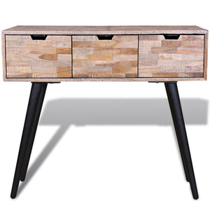 vidaXL Console Table with 3 Drawers Reclaimed Teak