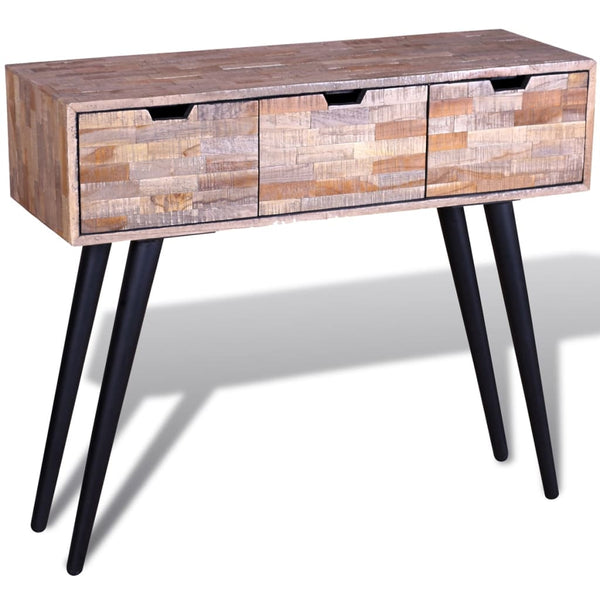 vidaXL Console Table with 3 Drawers Reclaimed Teak
