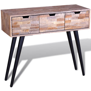 vidaXL Console Table with 3 Drawers Reclaimed Teak