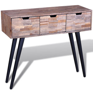 vidaXL Console Table with 3 Drawers Reclaimed Teak