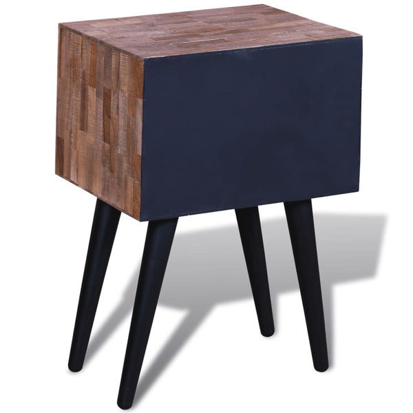 vidaXL 2-Drawer Reclaimed Teak Bedside Table