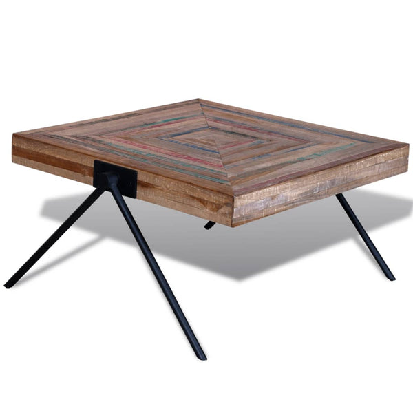 vidaXL Coffee Table with V-Legs Reclaimed Teak