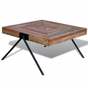vidaXL Coffee Table with V-Legs Reclaimed Teak