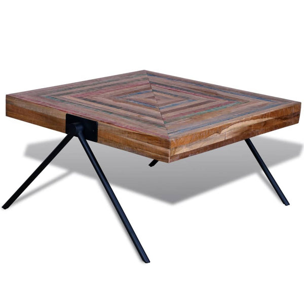 vidaXL Coffee Table with V-Legs Reclaimed Teak