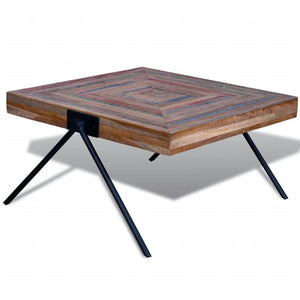 vidaXL Coffee Table with V-Legs Reclaimed Teak