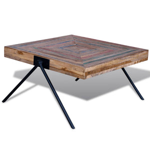 vidaXL Coffee Table with V-Legs Reclaimed Teak