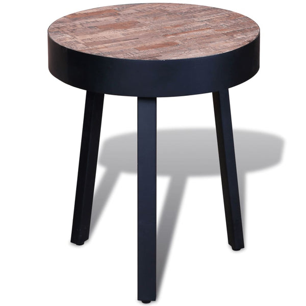 vidaXL Round Side Table Reclaimed Teak