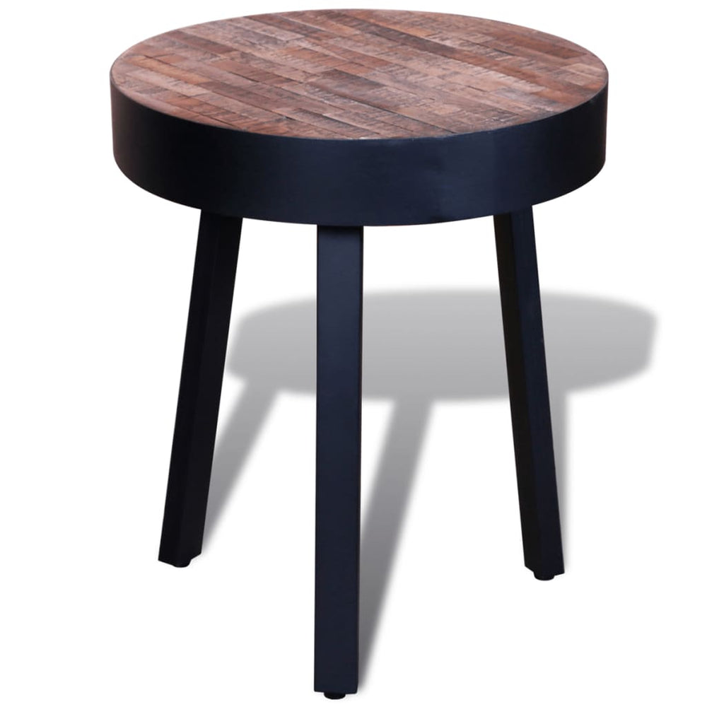 vidaXL Round Side Table Reclaimed Teak