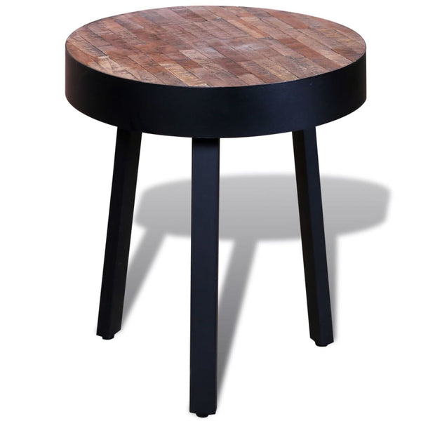 vidaXL Round Side Table Reclaimed Teak
