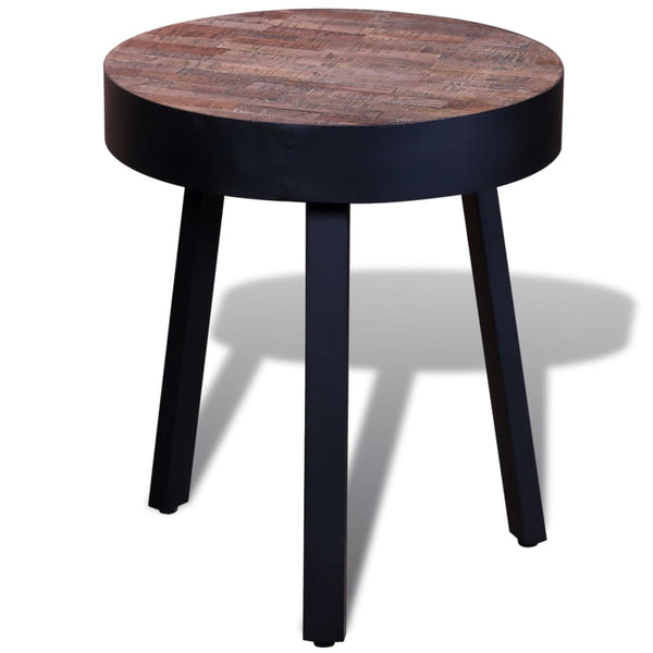 vidaXL Round Side Table Reclaimed Teak