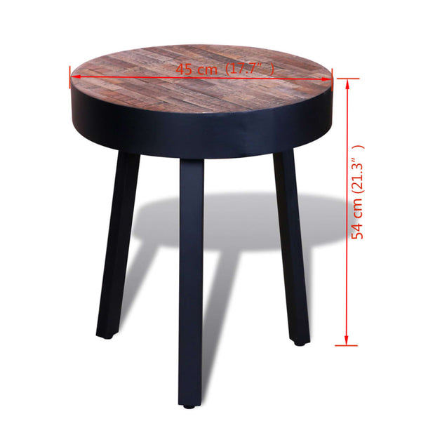 vidaXL Round Side Table Reclaimed Teak