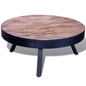vidaXL Round Coffee Table Reclaimed Teak Wood