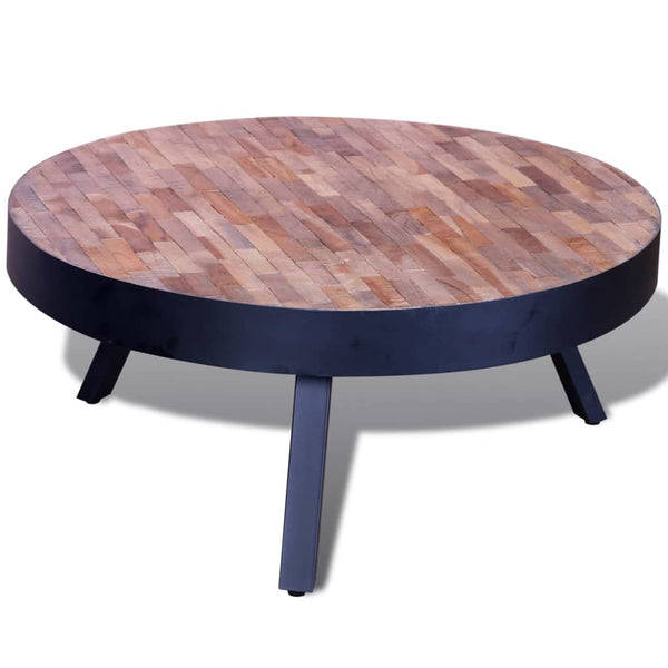 vidaXL Round Coffee Table Reclaimed Teak Wood