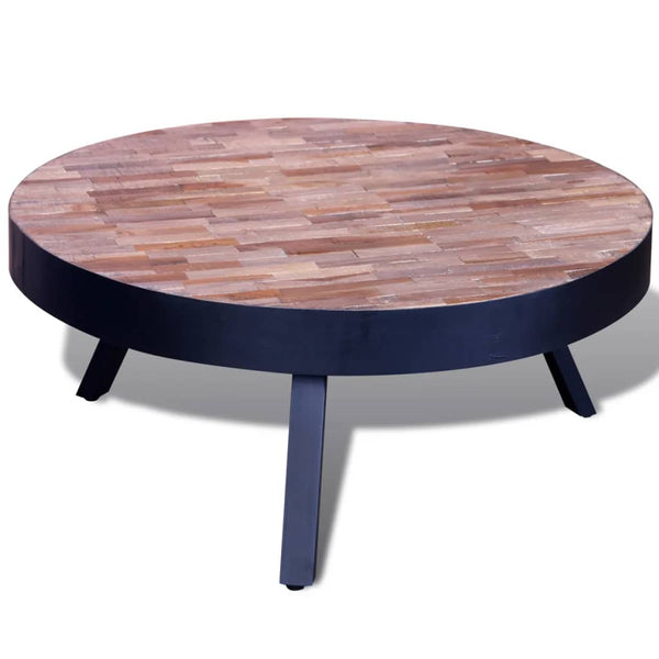 vidaXL Round Coffee Table Reclaimed Teak Wood