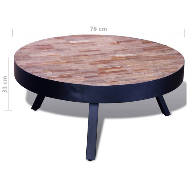 vidaXL Round Coffee Table Reclaimed Teak Wood