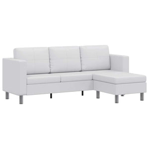 vidaXL Modular Sofa 3-Seater Artificial Leather White