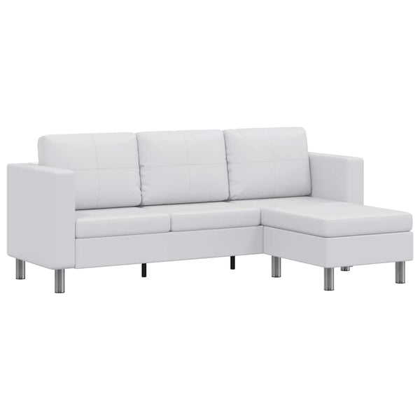vidaXL Modular Sofa 3-Seater Artificial Leather White
