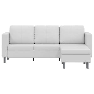 vidaXL Modular Sofa 3-Seater Artificial Leather White