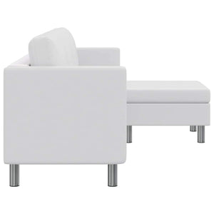 vidaXL Modular Sofa 3-Seater Artificial Leather White