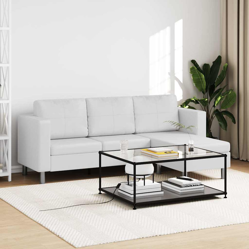 vidaXL Modular Sofa 3-Seater Artificial Leather White