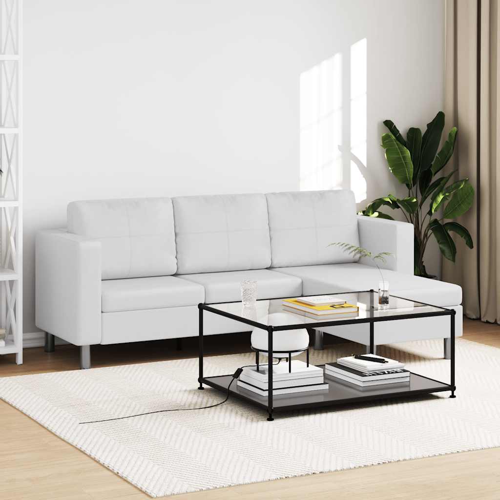 vidaXL Modular Sofa 3-Seater Artificial Leather White