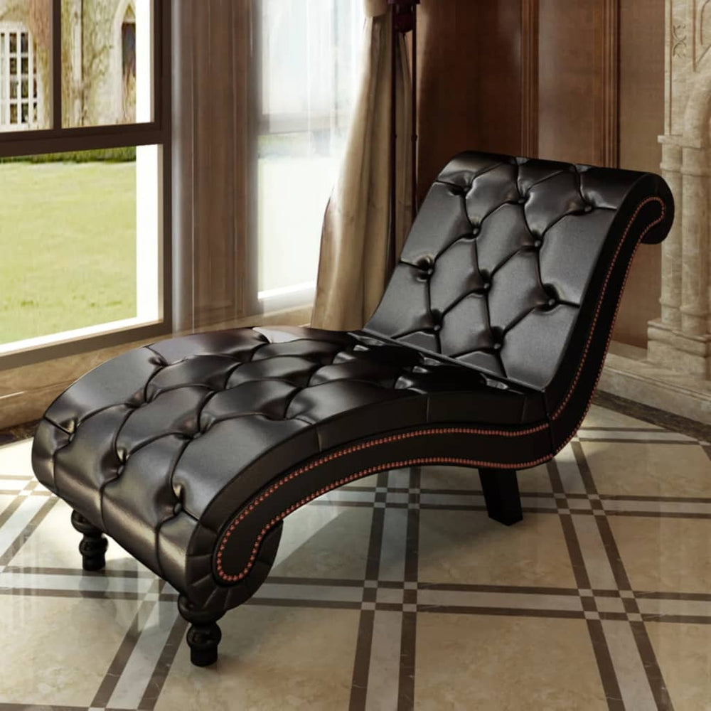 vidaXL Chaise Lounge Brown Faux Leather
