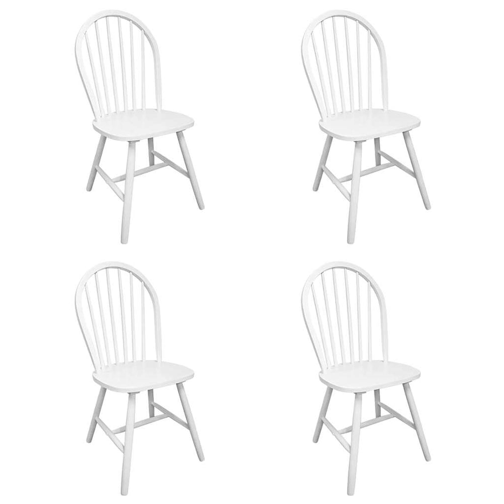vidaXL Dining Chairs 4 pcs. White Solid Rubberwood