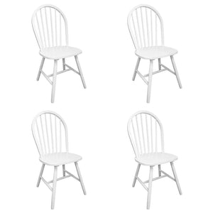 vidaXL Dining Chairs 4 pcs. White Solid Rubberwood