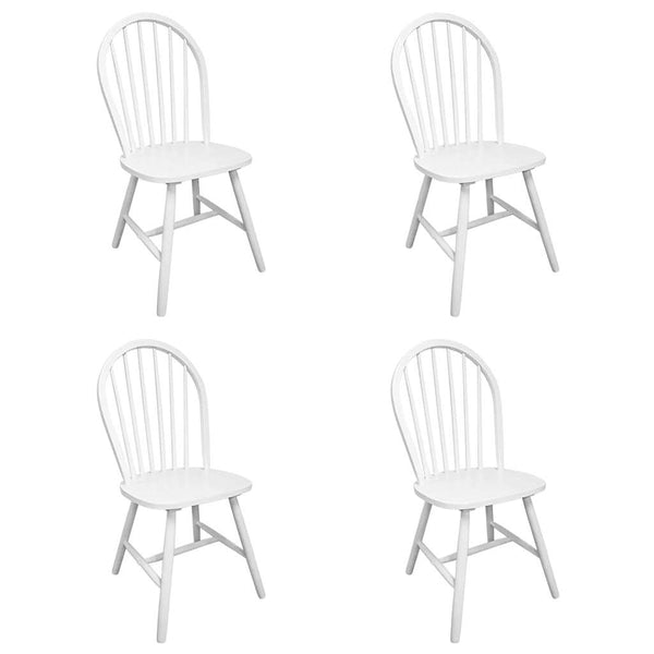 vidaXL Dining Chairs 4 pcs. White Solid Rubberwood