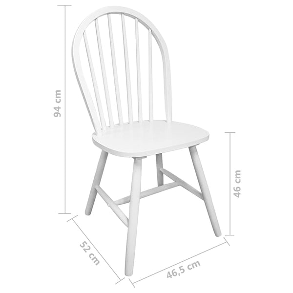 vidaXL Dining Chairs 4 pcs. White Solid Rubberwood