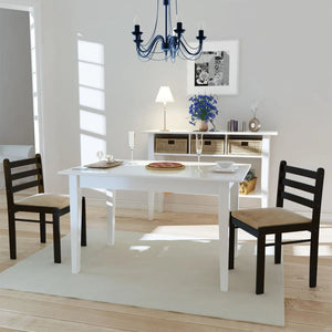 vidaXL Dining Chairs 2 pcs Brown Solid Rubber Wood and Velvet