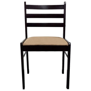 vidaXL Dining Chairs 4 pcs Brown Solid Rubberwood and Velvet