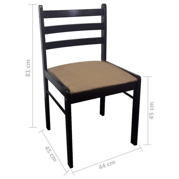 vidaXL Dining Chairs 4 pcs Brown Solid Rubberwood and Velvet