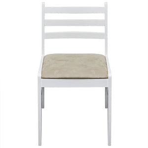 vidaXL Dining Chairs 2 pcs. White Solid Rubberwood and Velvet