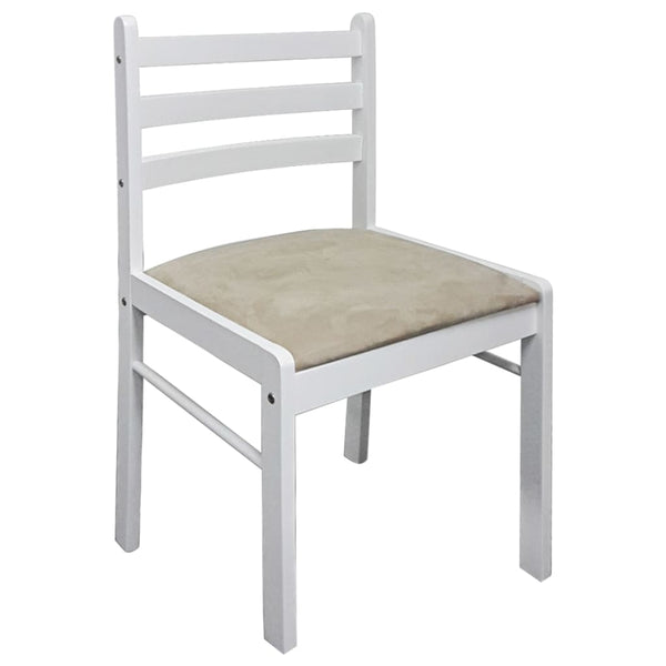 vidaXL Dining Chairs 2 pcs. White Solid Rubberwood and Velvet