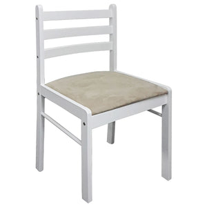 vidaXL Dining Chairs 2 pcs. White Solid Rubberwood and Velvet