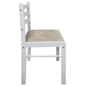 vidaXL Dining Chairs 2 pcs. White Solid Rubberwood and Velvet
