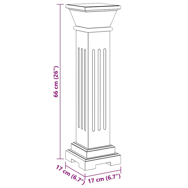 vidaXL Pedestal Plant Stand Classic Style Square MDF